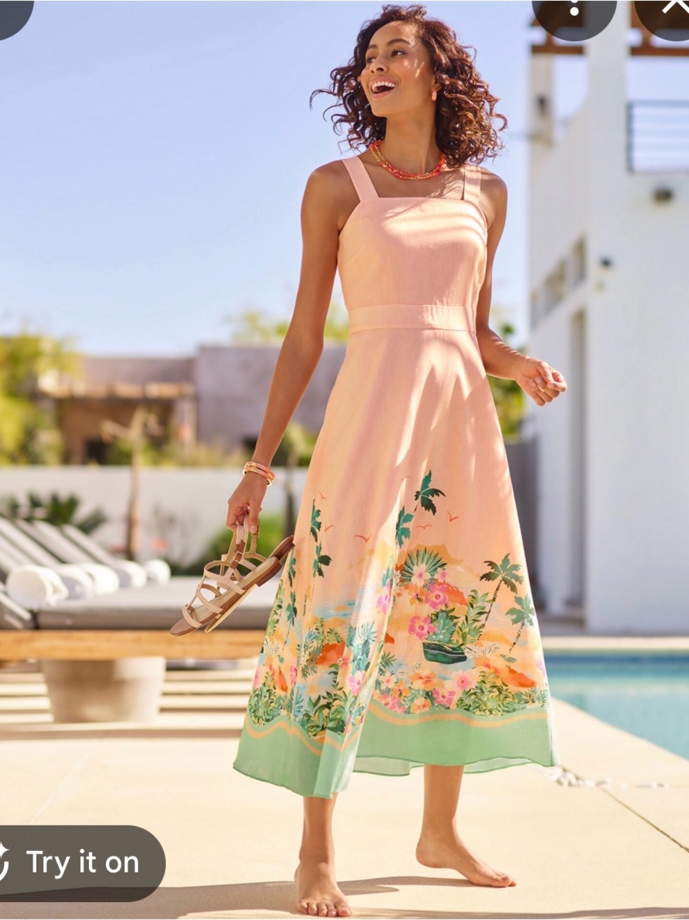LINEN MAXI DRESS - SUNSET HORIZON